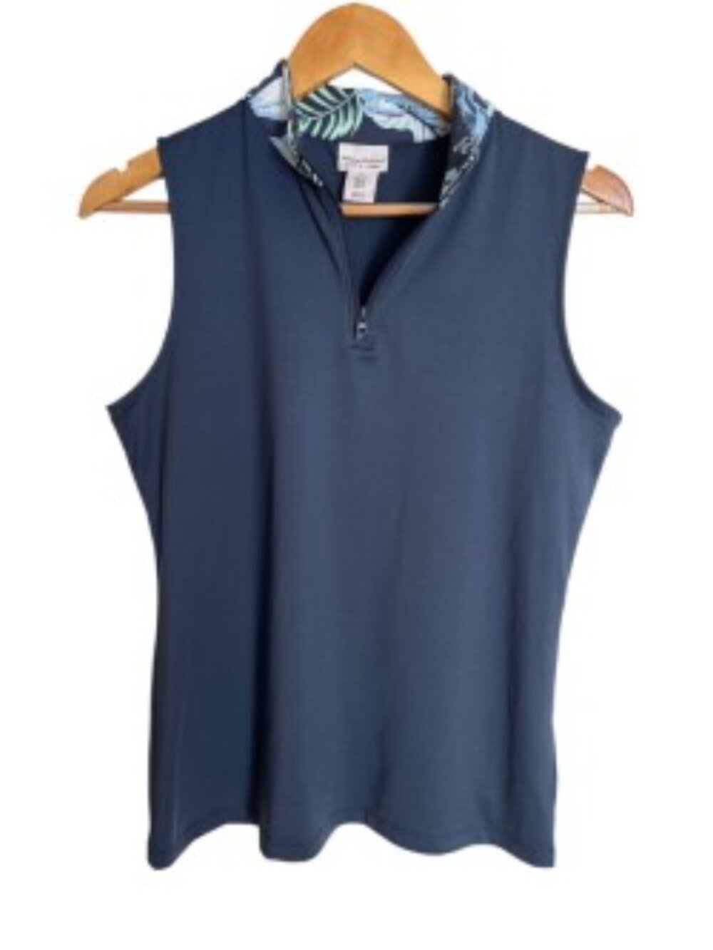 Tommy Bahama Mood Indigo Navy Tropical Print Golf Tennis Top Medium